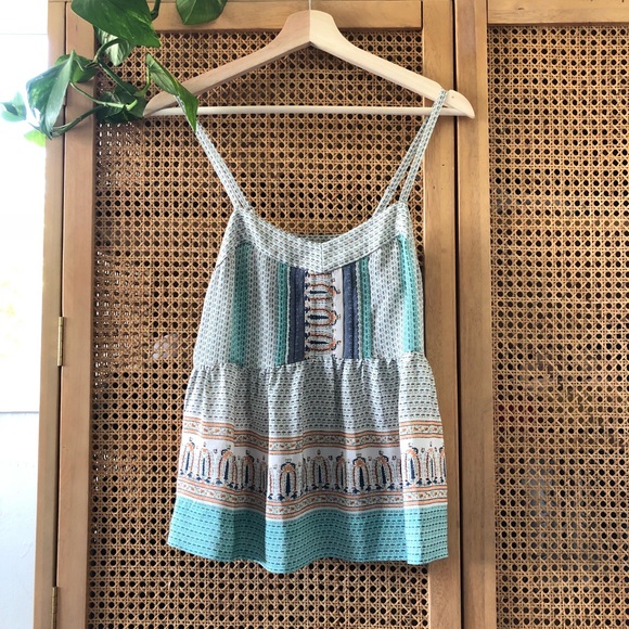 ✨HP✨Anthropologie Montara Silk Printed Tank - Picture 6 of 7
